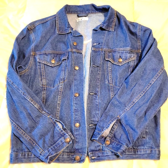 Elia cher women's size medium US 8 long sleeve button up blue denim jean jacket - Picture 6 of 14